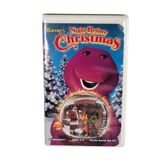 Barney Night Before Christmas VHS 1999 Lyrick Clamshell Tape Tested Collectible - Picture 14 of 15